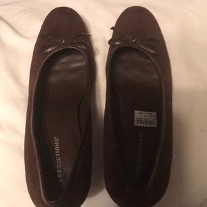 Predictions brown suede heels